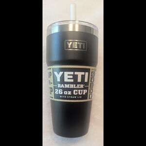 Yeti Rambler 26 Oz Straw Cup, Vacuum Insulated, Stainless Steel With Straw Lid